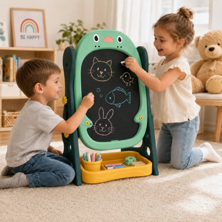 WOOPIE Double-Sided Magnetic Board - Drawing and Learning 56 pcs.