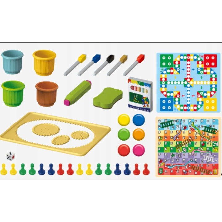 WOOPIE Double-Sided Magnetic Board - Drawing and Learning 56 pcs.