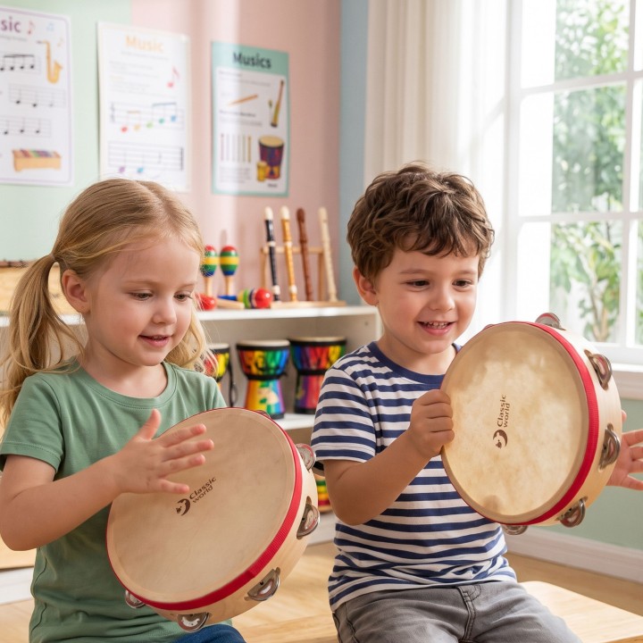 CLASSIC WORLD EDU Tambourine 25 cm – Musical instrument for children