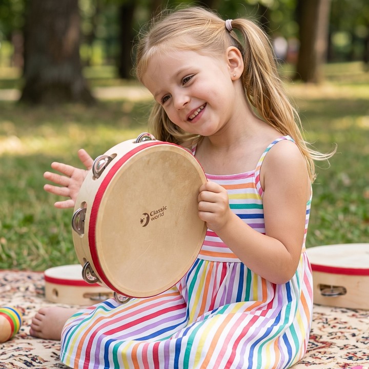 CLASSIC WORLD EDU Tambourine 25 cm – Musical instrument for children