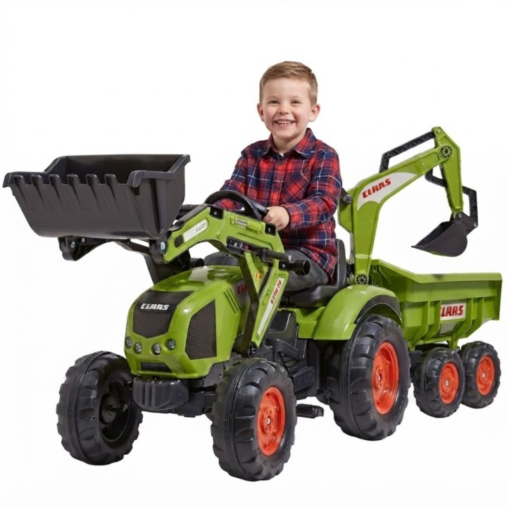 FALK CLAAS Pedal Tractor with Trailer and Dozer 3+