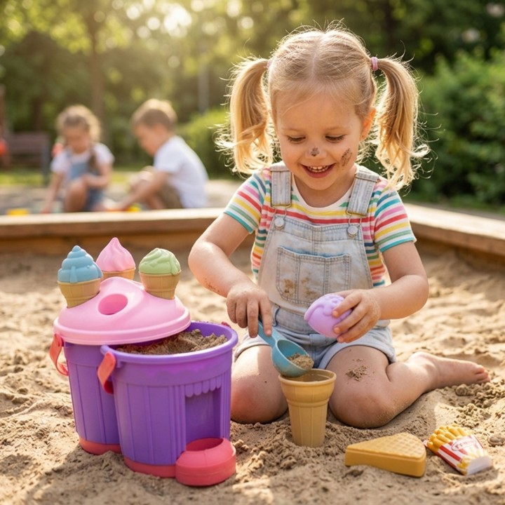 WOOPIE Sandbox Ice Cream Set - Molds and Bucket