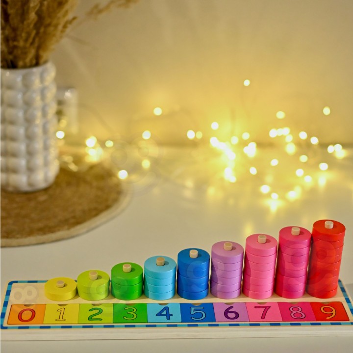 WOOPIE GREEN Montessori Puzzle 56 Pieces Learning Counting and Colors