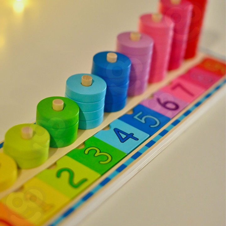 WOOPIE GREEN Montessori Puzzle 56 Pieces Learning Counting and Colors
