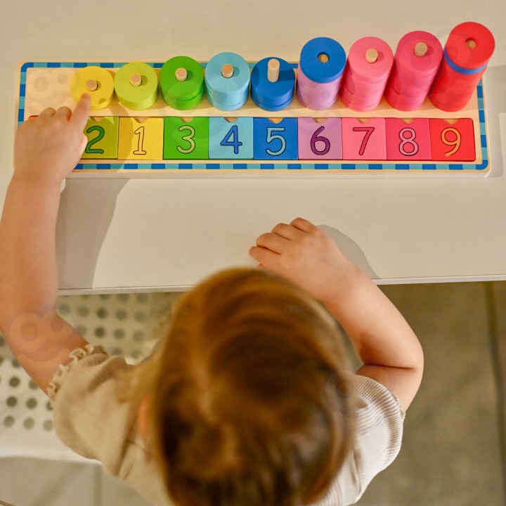 WOOPIE GREEN Montessori Puzzle 56 Pieces Learning Counting and Colors