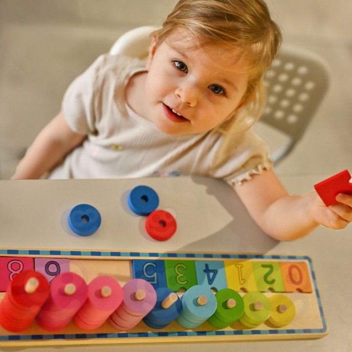 WOOPIE GREEN Montessori Puzzle 56 Pieces Learning Counting and Colors