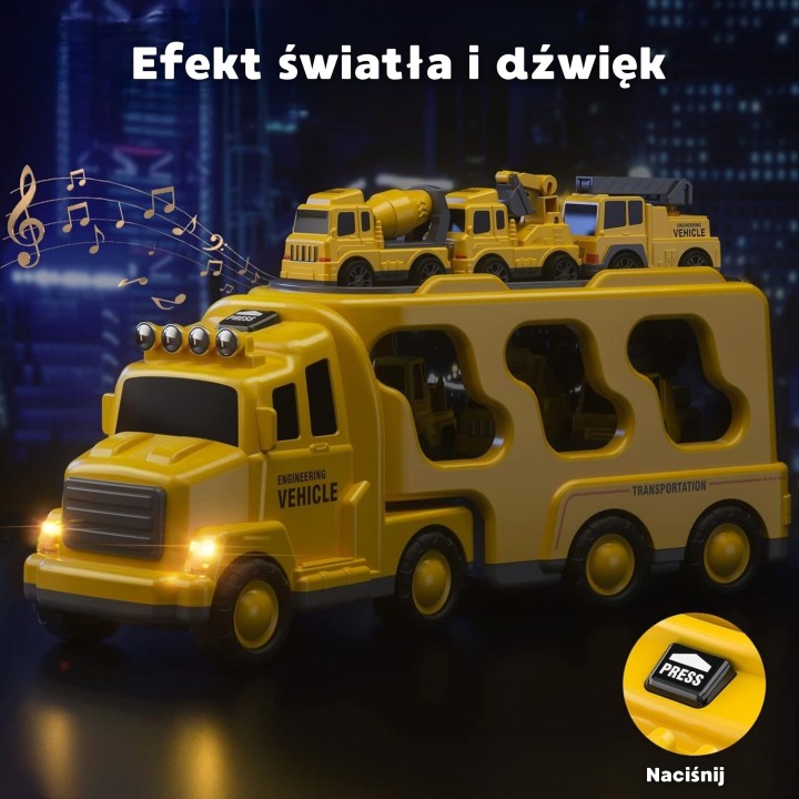 WOOPIE Road Tow Truck Set of 5 Cars - Roadside Assistance for Children