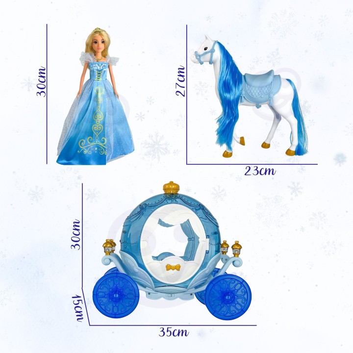 Ice Princess Doll Carriage with Lights WOOPIE - Magic Carriage