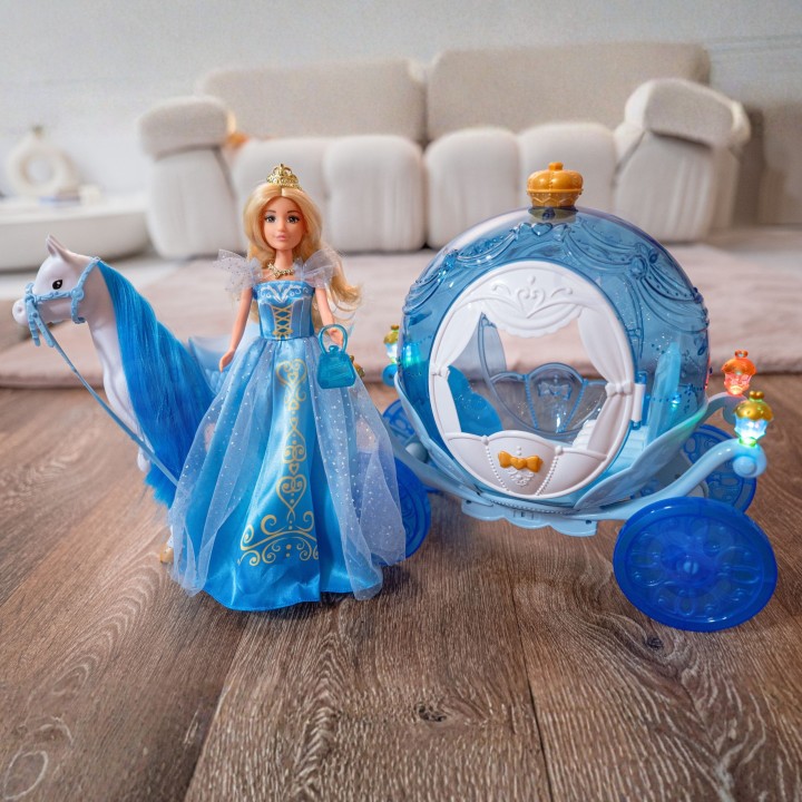 Lodowa Księżniczka Lalka Powóz Świecący WOOPIE - Magiczna Karoca