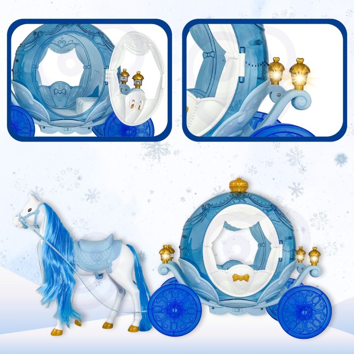 Ice Princess Doll Carriage with Lights WOOPIE - Magic Carriage