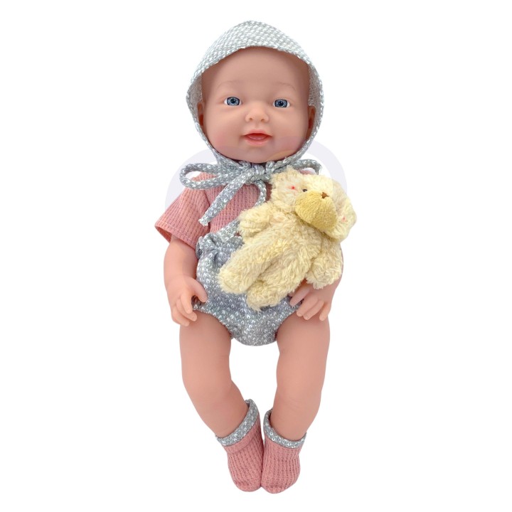 WOOPIE ROYAL Baby Doll 36 cm with Teddy Bear and Feeding Accessories