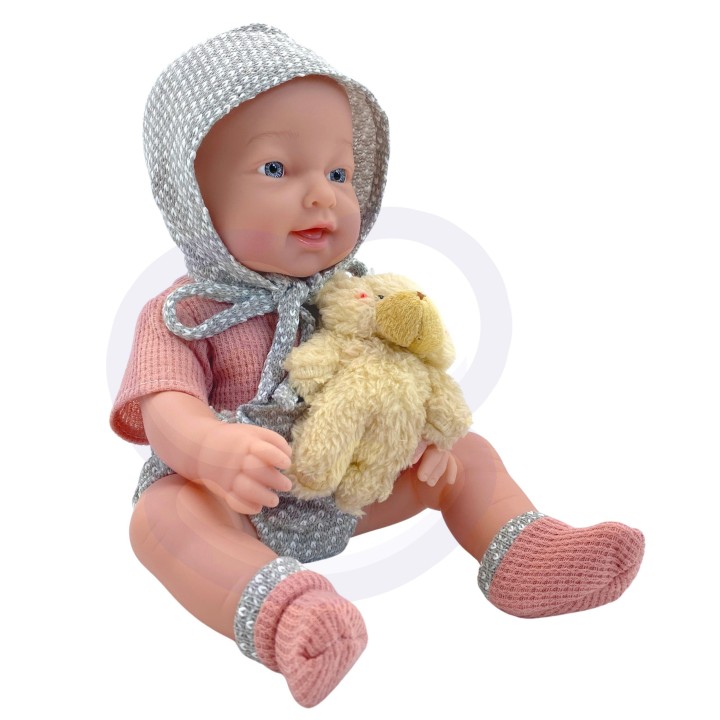 WOOPIE ROYAL Baby Doll 36 cm with Teddy Bear and Feeding Accessories