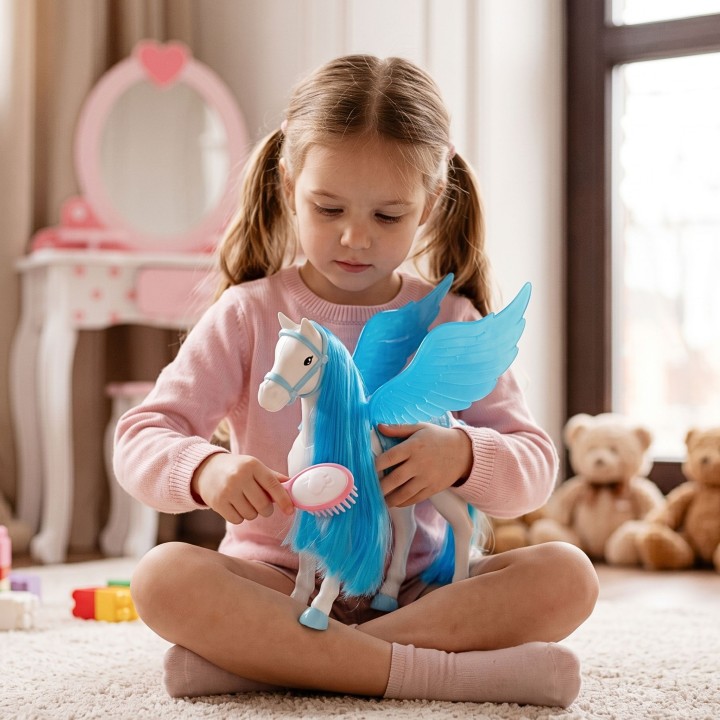Interaktywny Konik Lily Woopie – Pegaz z grzywą i skrzydłami