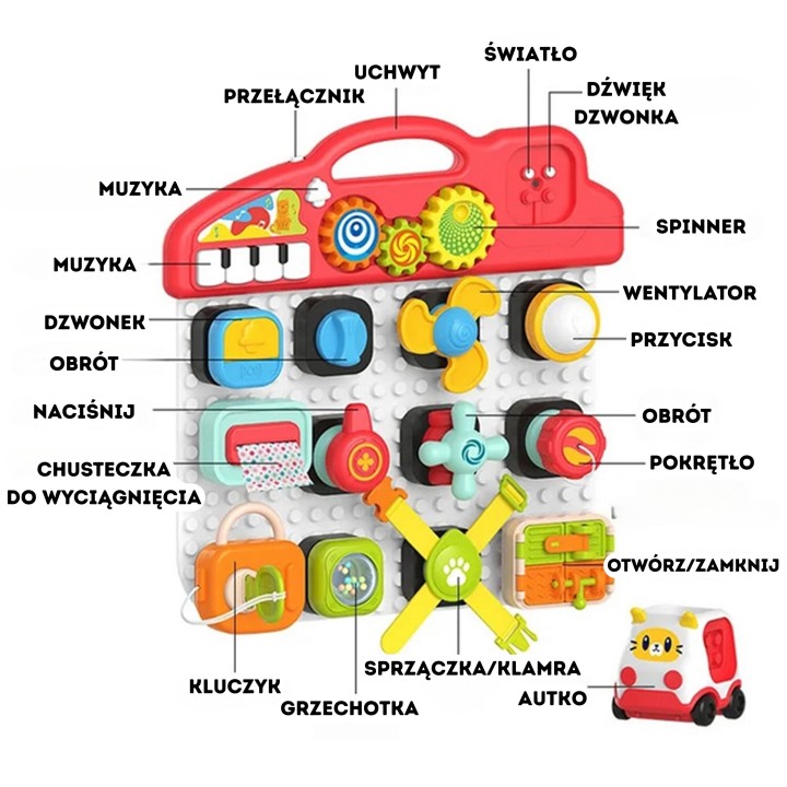 WOOPIE BABY Montessori Manipulative Board Colorful Activity Panel