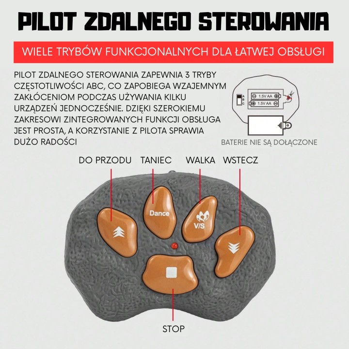 WOOPIE Dinozaur RC Stegozaur - Zdalnie Sterowany Robot