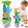 WOOPIE GREEN Set with Bucket and Spinning Wheel 5 pcs. Strainer and Molds