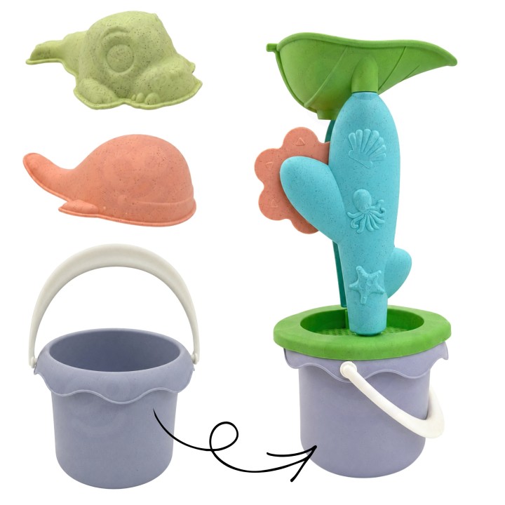 WOOPIE GREEN 4-Piece Set with Bucket and Reel Organic