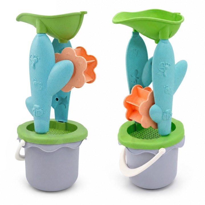 WOOPIE GREEN 4-Piece Set with Bucket and Reel Organic