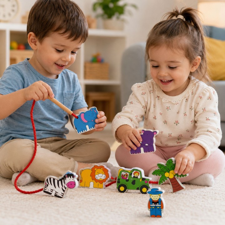 Viga Safari and ZOO Threading Blocks – Creative Fun for Toddlers