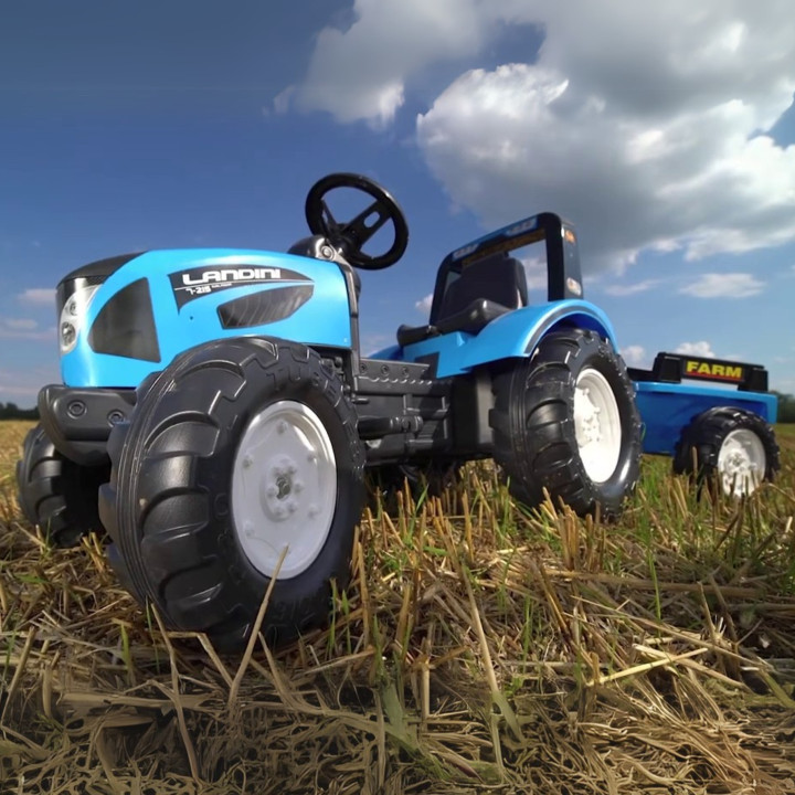 FALK Traktor Landini na pedały z przyczepą Niebieski