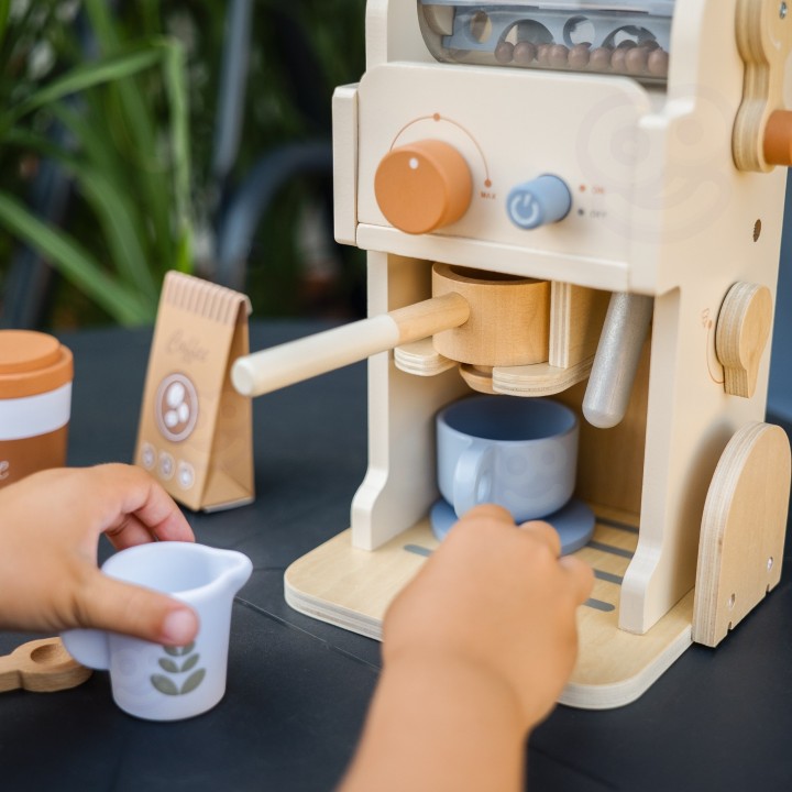 Wooden Coffee Machine Barista Accessories Tooky Toy - Play House!
