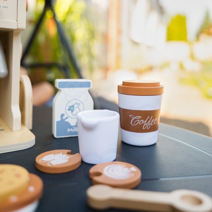 Drewniany Ekspres do Kawy Barista Akcesoria Tooky Toy - Zabawa w Dom!