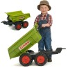 Falk Large Tipper Trailer for Claas R-940C Tractor Green for Kids