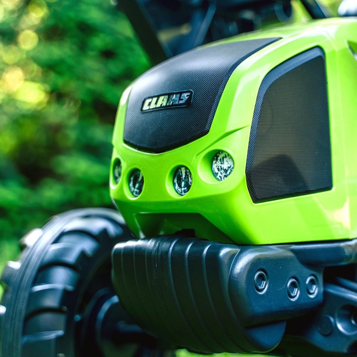 FALK Traktor na Pedały Zielony CLAAS z Łyżką i Przyczepką 3+