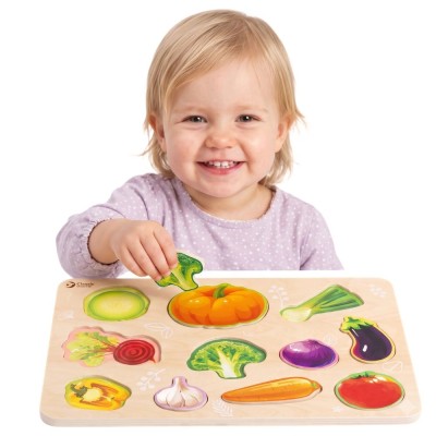 Drewniana Układanka Montessori Warzyw CLASSIC WORLD – Zabawa i Nauka