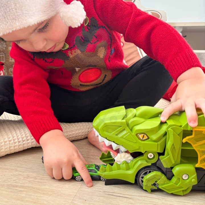 Dinosaur Set with Cars and Slide – Woopie the Car Eater