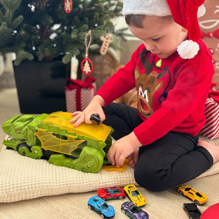 Dinosaur Set with Cars and Slide – Woopie the Car Eater