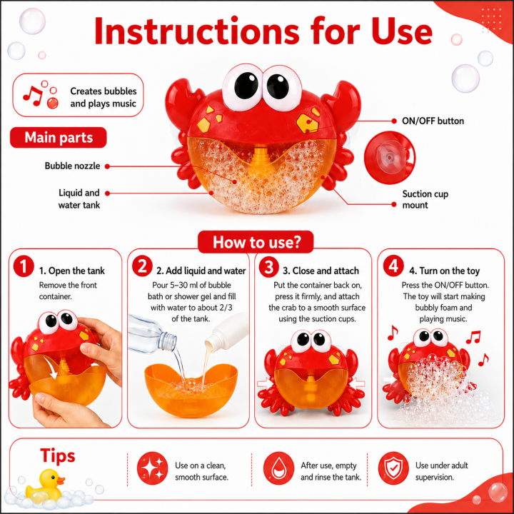 Woopie Crab Bath Bubble Machine - Toy