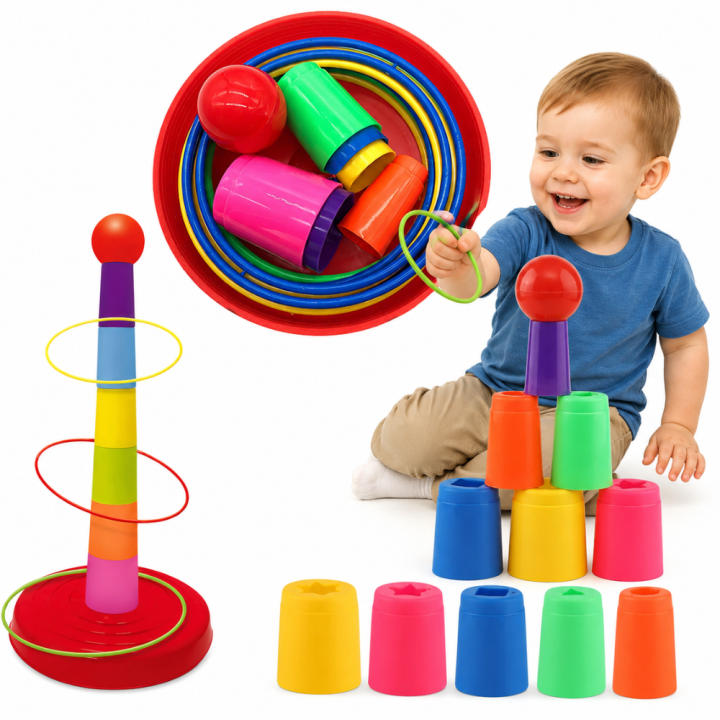 WOOPIE Skill Game Throw Ringo Hoops at the Target - Fun!