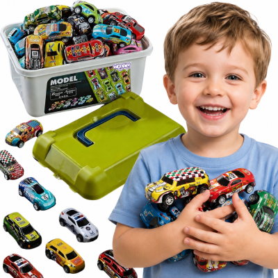 WOOPIE 50-piece Race Car Set - Cars in a Box