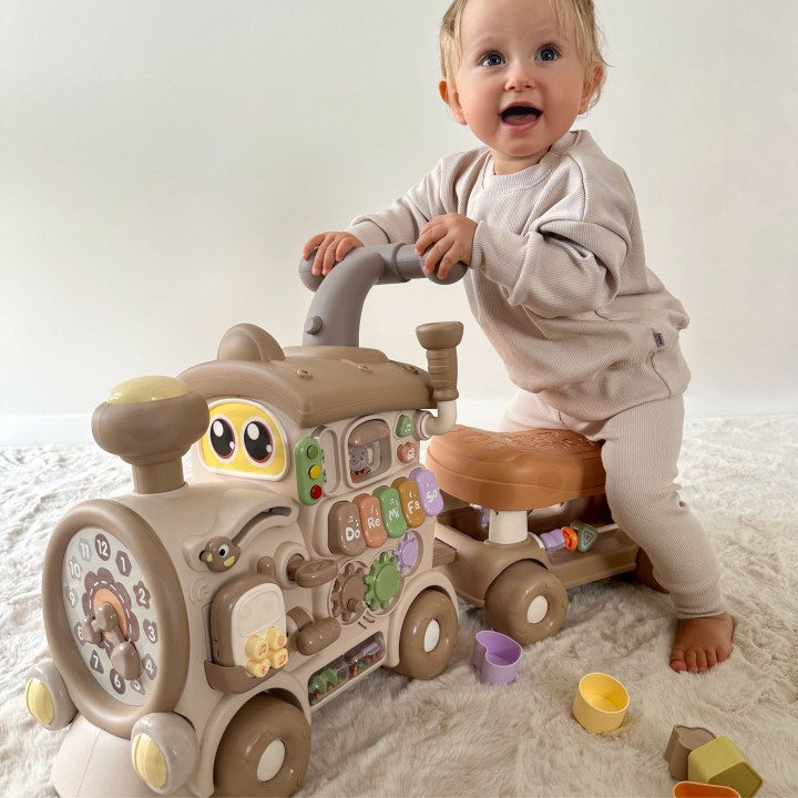 WOOPIE Interactive 3-in-1 Train Ride-on Educational Pusher for Children