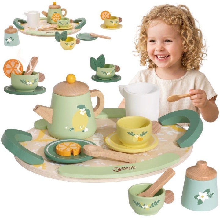 CLASSIC WORLD Wooden Tea Set 14 pcs - Toy for Children