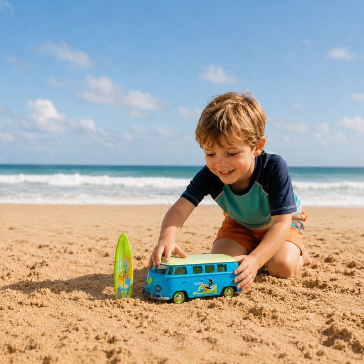 Classic Bus Surfing Van Red 1:14 TOY STAR – Light and Sound