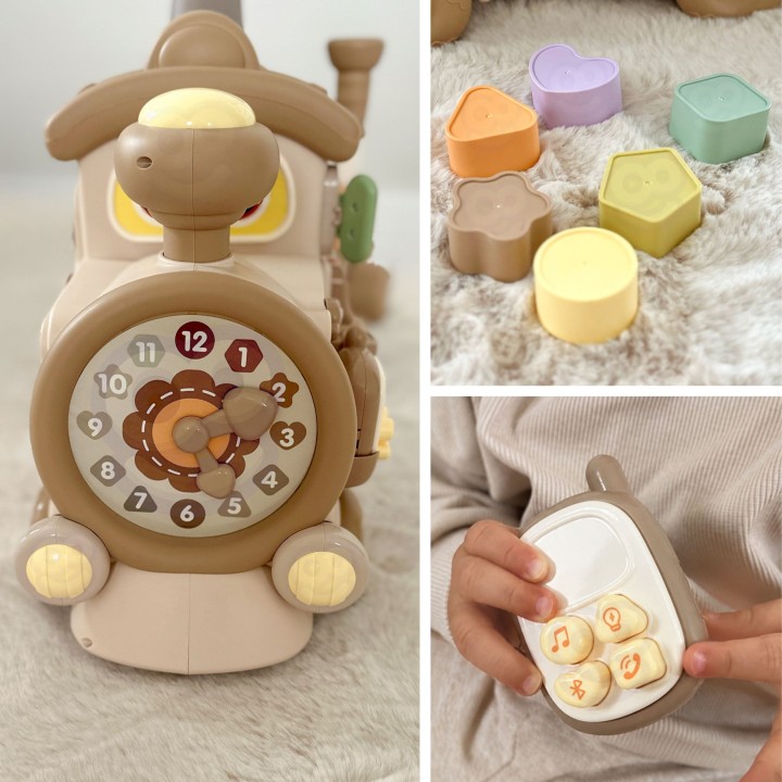 WOOPIE Interactive 3-in-1 Train Ride-on Educational Pusher for Children