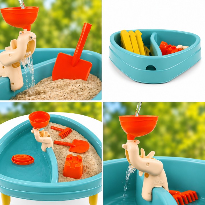 FEBER CASUAL 3-in-1 Water Table - Sandbox, Desk, Picnic Table