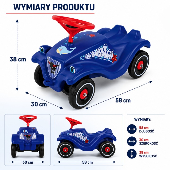 Bobby Car with Dolphin - Classic and Safe for Children