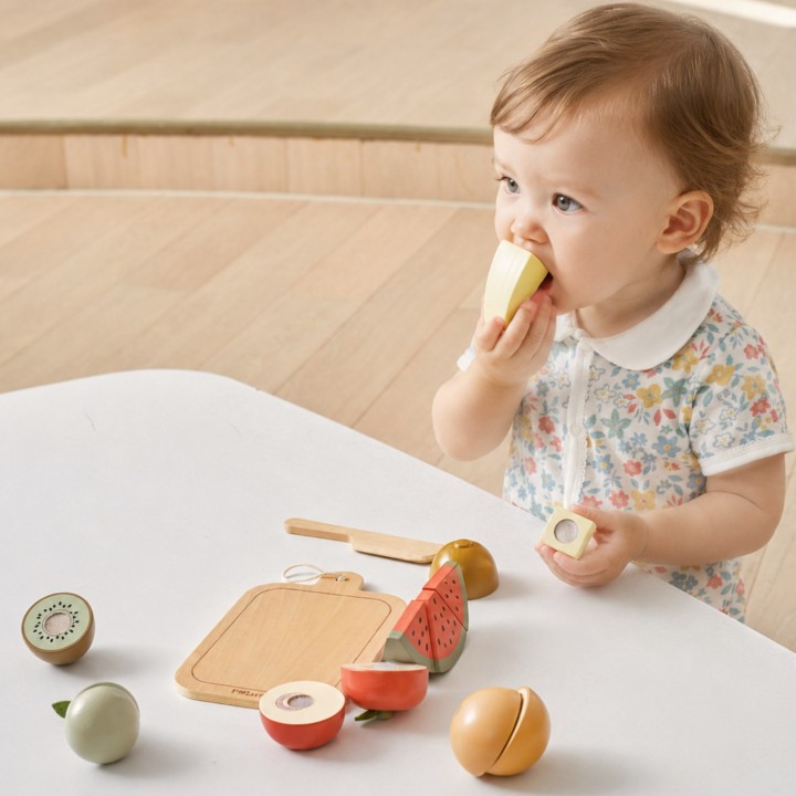 PolarB Wooden Fruit Cutters with Velcro Set 18m+