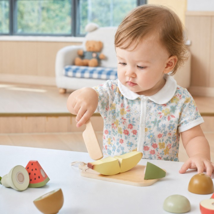 PolarB Wooden Fruit Cutters with Velcro Set 18m+