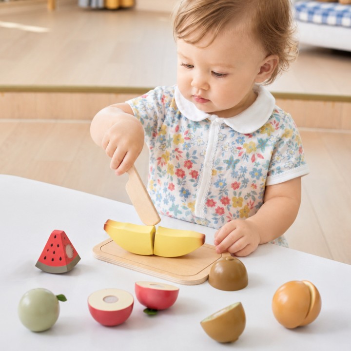 PolarB Wooden Fruit Cutters with Velcro Set 18m+