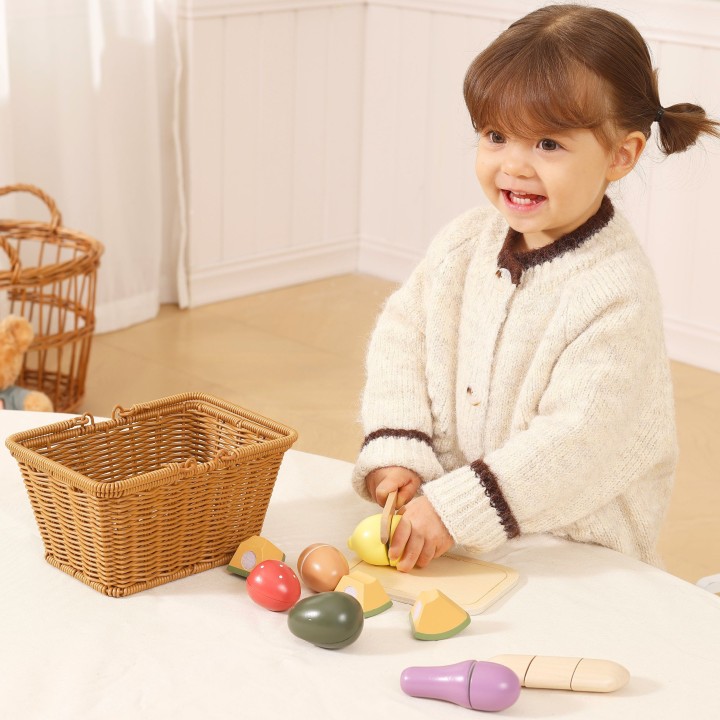 Viga PolarB Wooden Food Chopping Board with Basket