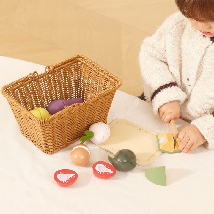 Viga PolarB Wooden Food Chopping Board with Basket