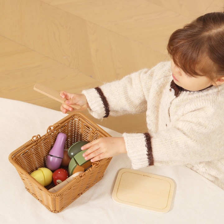Viga PolarB Wooden Food Chopping Board with Basket
