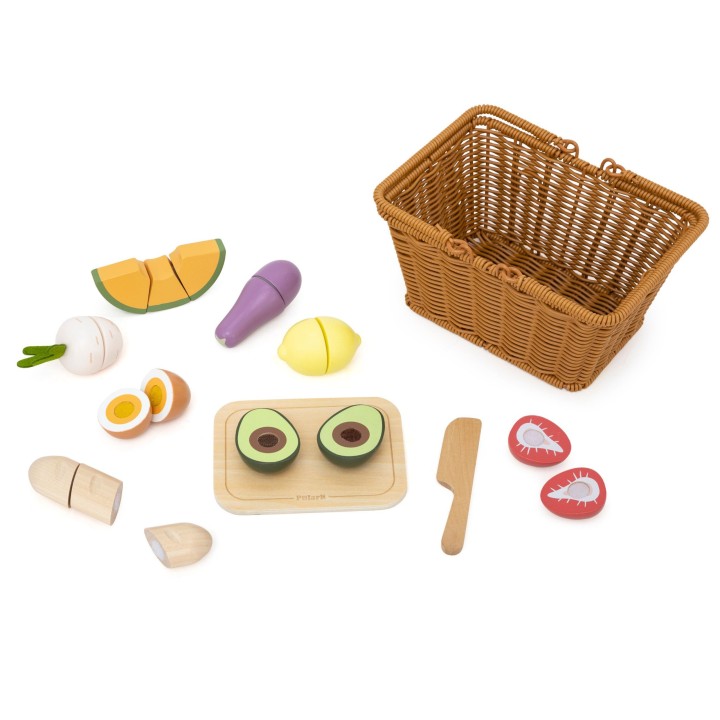 Viga PolarB Wooden Food Chopping Board with Basket
