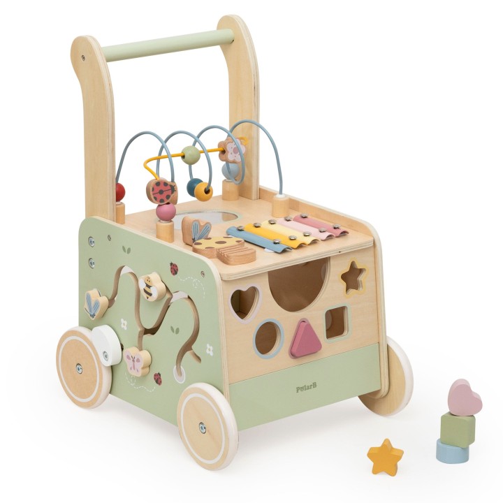 Wooden educational walker pusher Viga PolarB 12m
