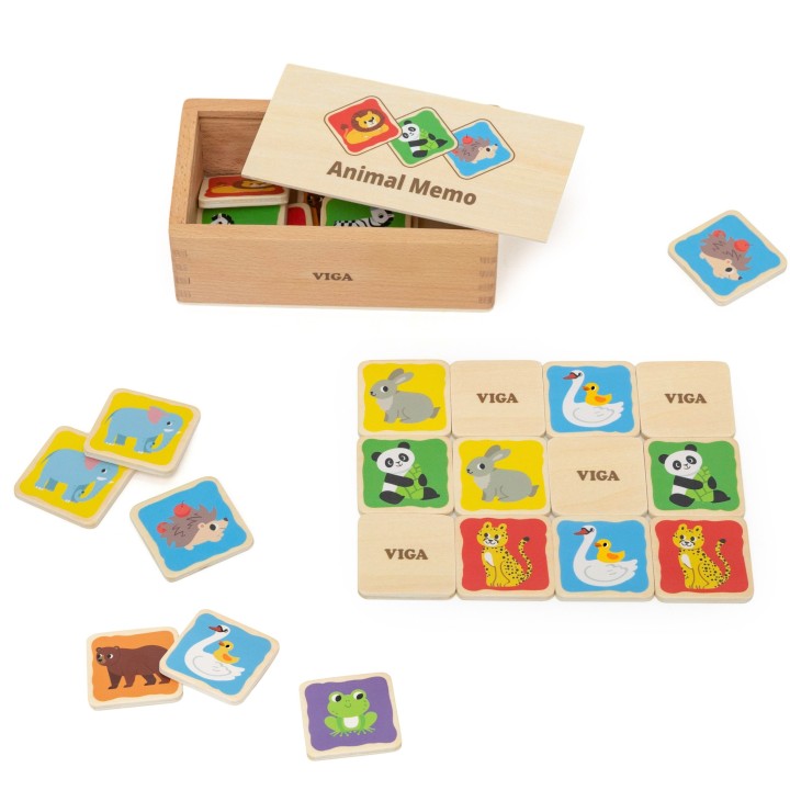 Wooden Memory Game Memo Animals Viga | Educational Toy