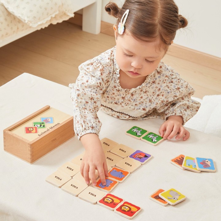 Wooden Memory Game Memo Animals Viga | Educational Toy